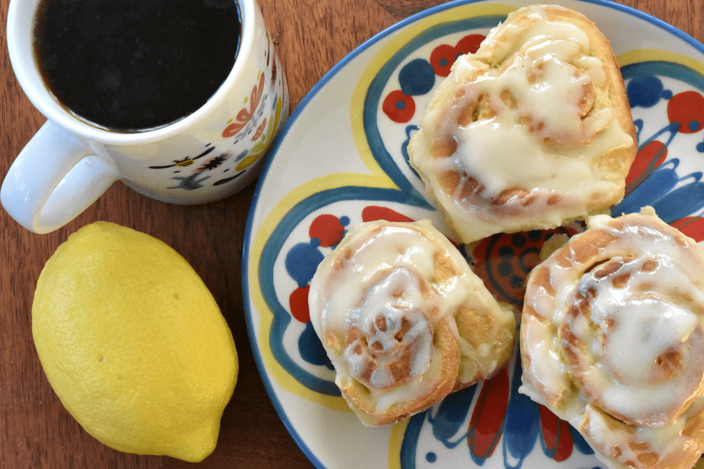 Lemon Sweet Rolls With Cream Cheese Icing - Peace Coffee