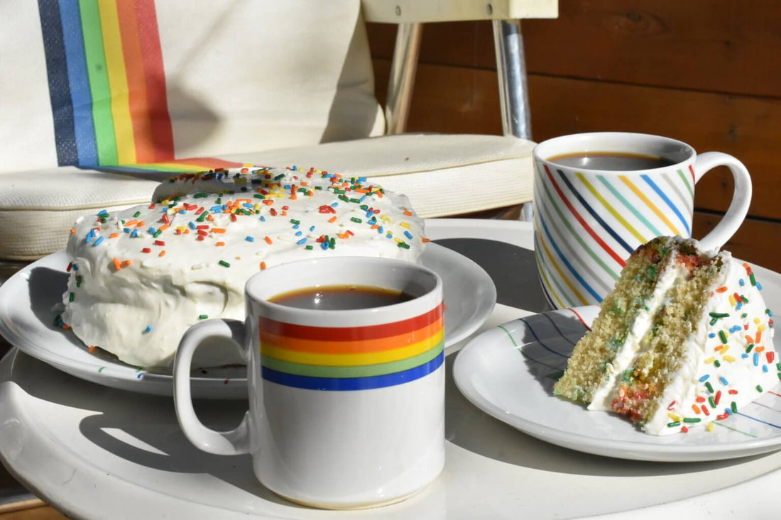 Rainbow Sprinkle Cake - Peace Coffee