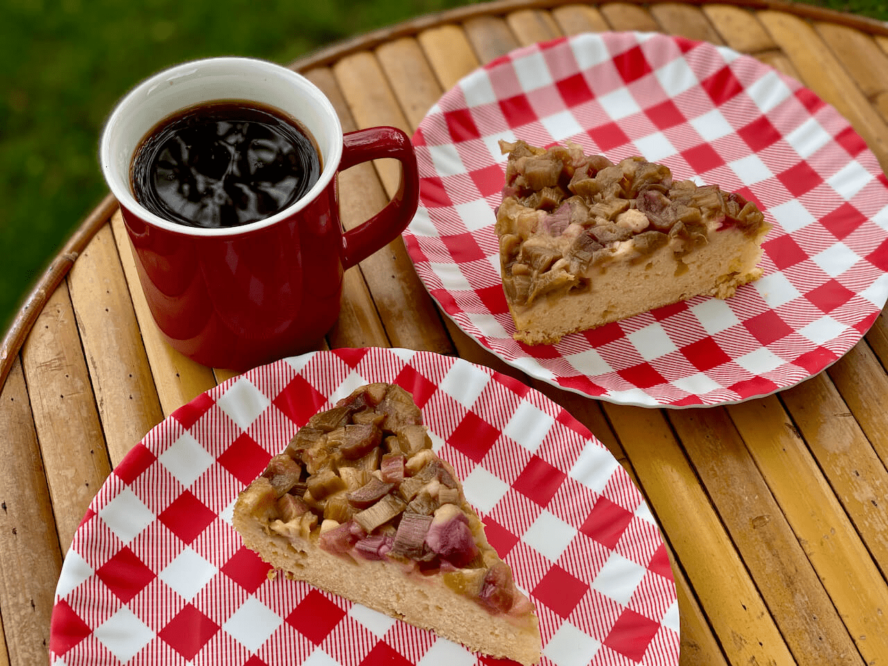 Rhubarb Upside-Down Cake - Peace Coffee